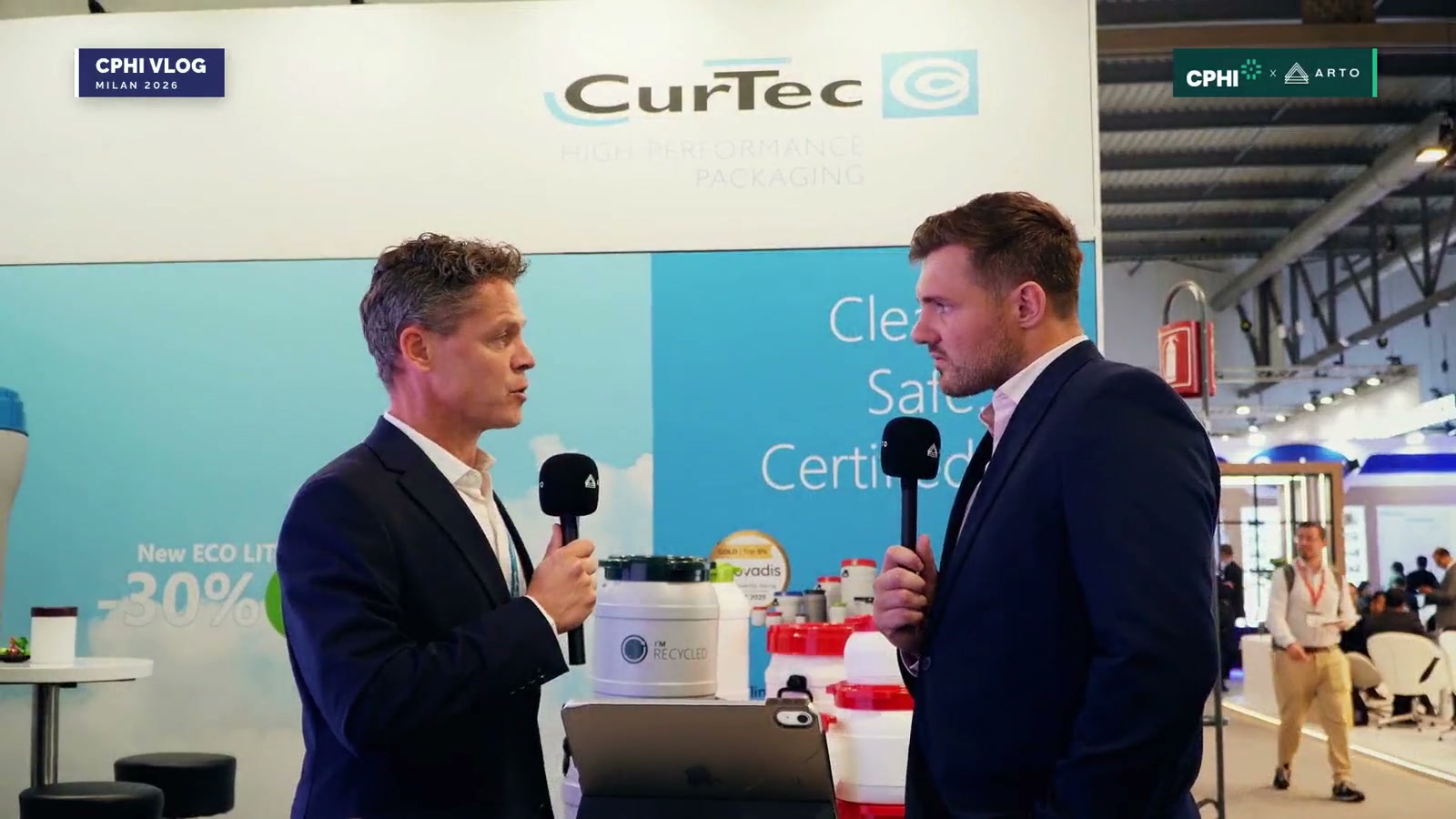 A vlog-style interview on an exhibitor&rsquo;s stand at CPHI Milan
